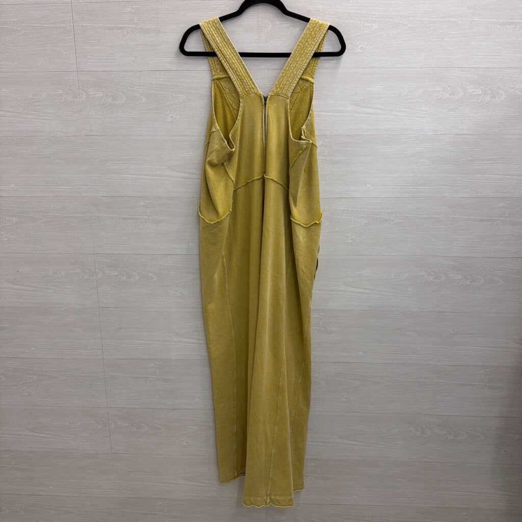 Easel Yellow Wide Leg Jumpsuit Large