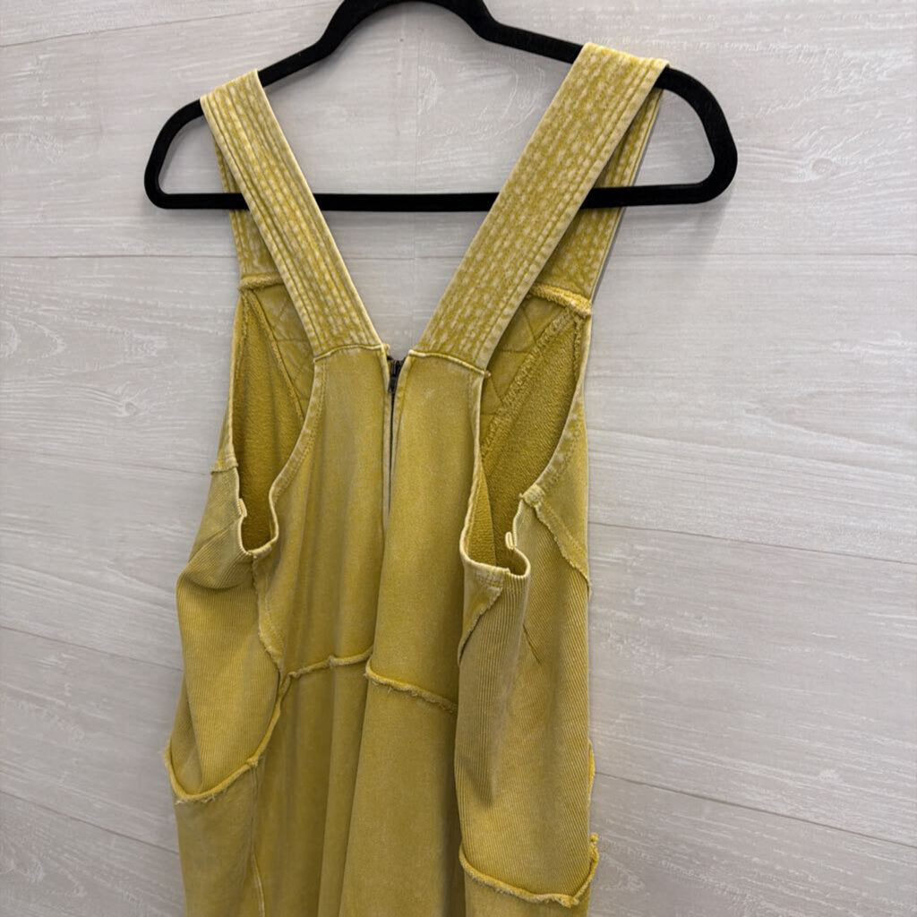 Easel Yellow Wide Leg Jumpsuit Large