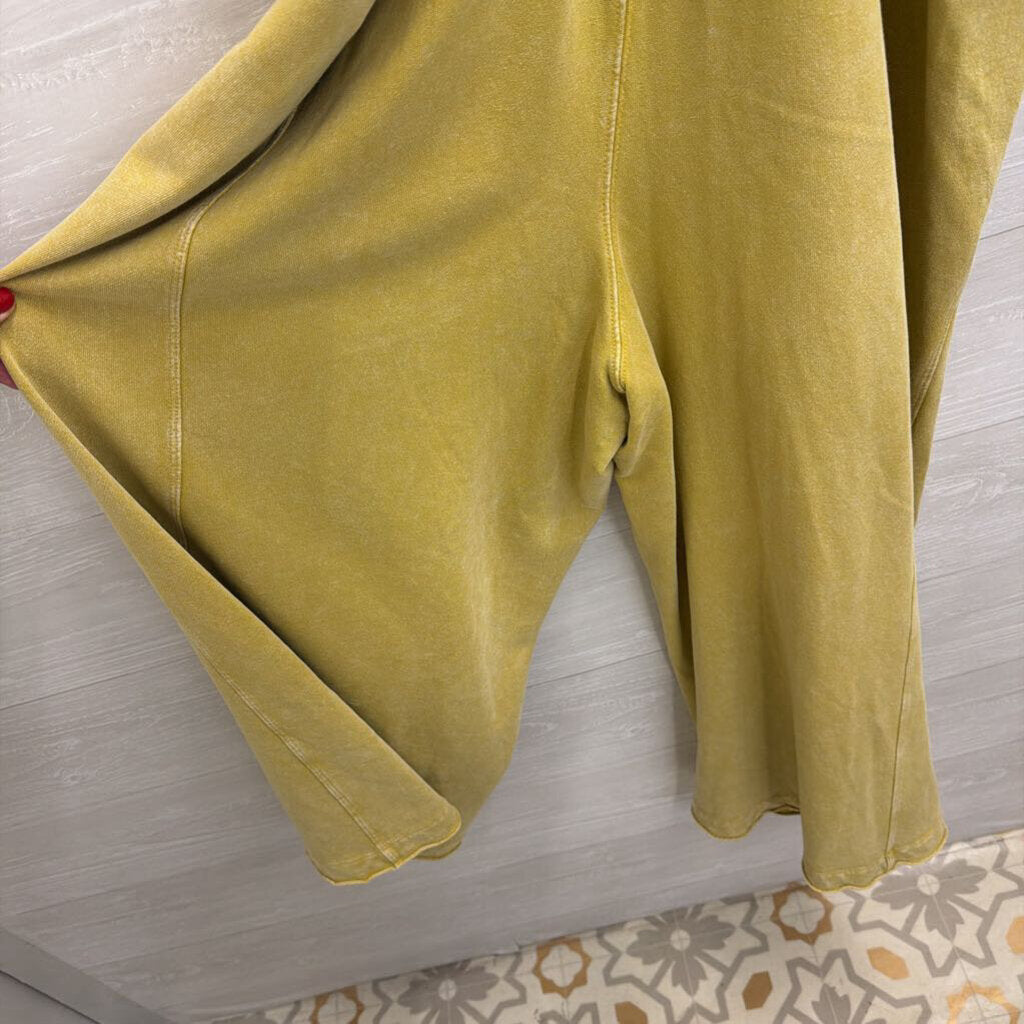 Easel Yellow Wide Leg Jumpsuit Large