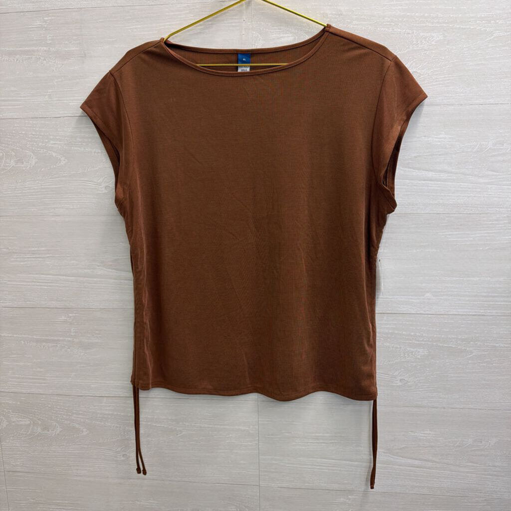 Brown Short Sleeve Top Extra Large