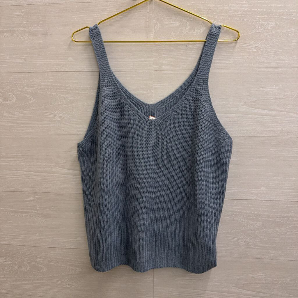 Blue Knit Tank Top Extra Large