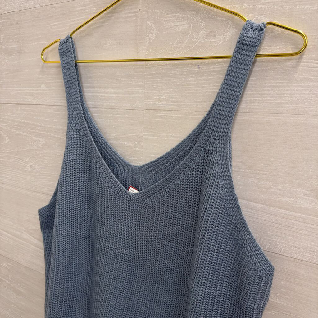 Blue Knit Tank Top Extra Large