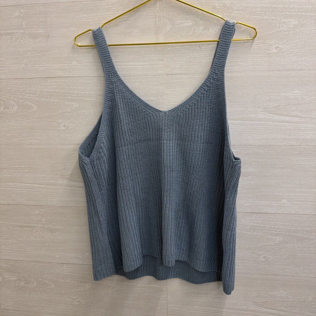Blue Knit Tank Top Extra Large