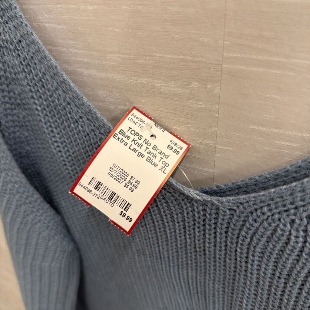Blue Knit Tank Top Extra Large