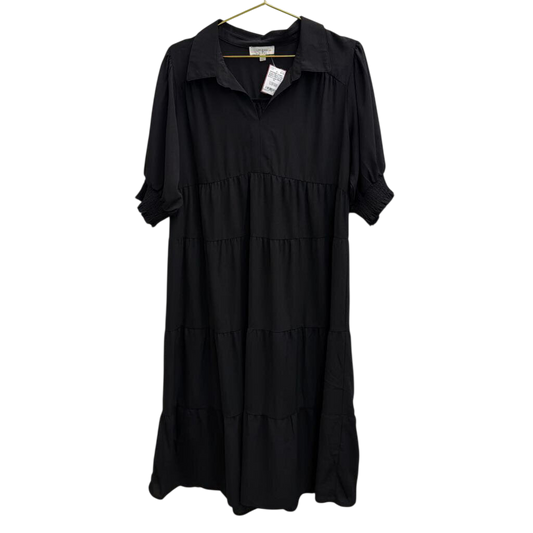 Umgee Black Long Sleeve Midi Dress Extra Large