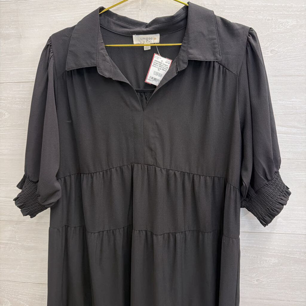 Umgee Black Long Sleeve Midi Dress Extra Large