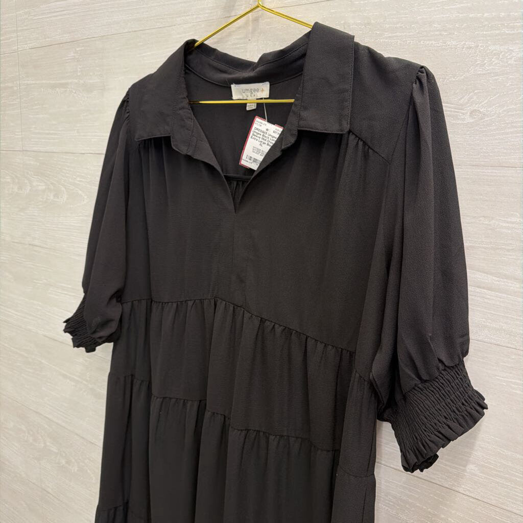 Umgee Black Long Sleeve Midi Dress Extra Large