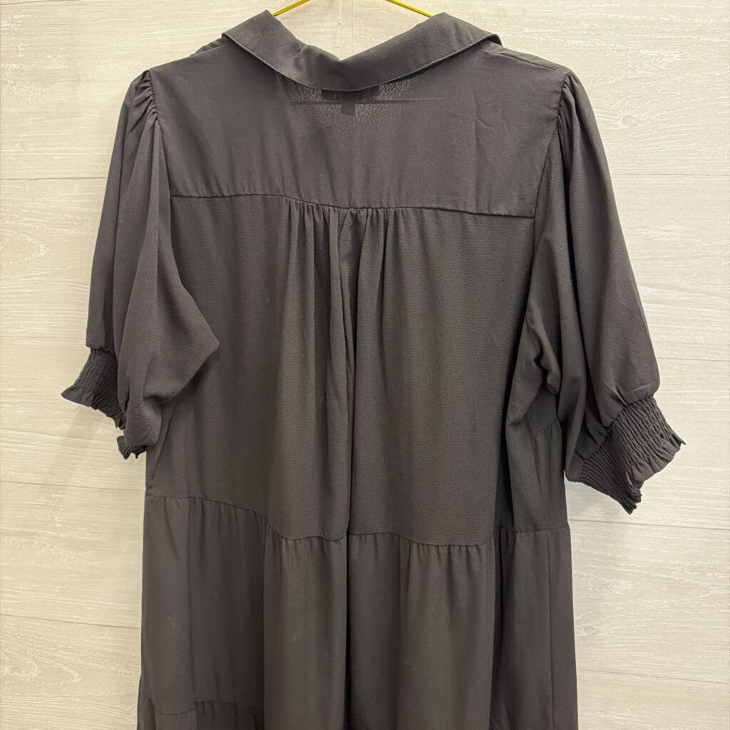 Umgee Black Long Sleeve Midi Dress Extra Large