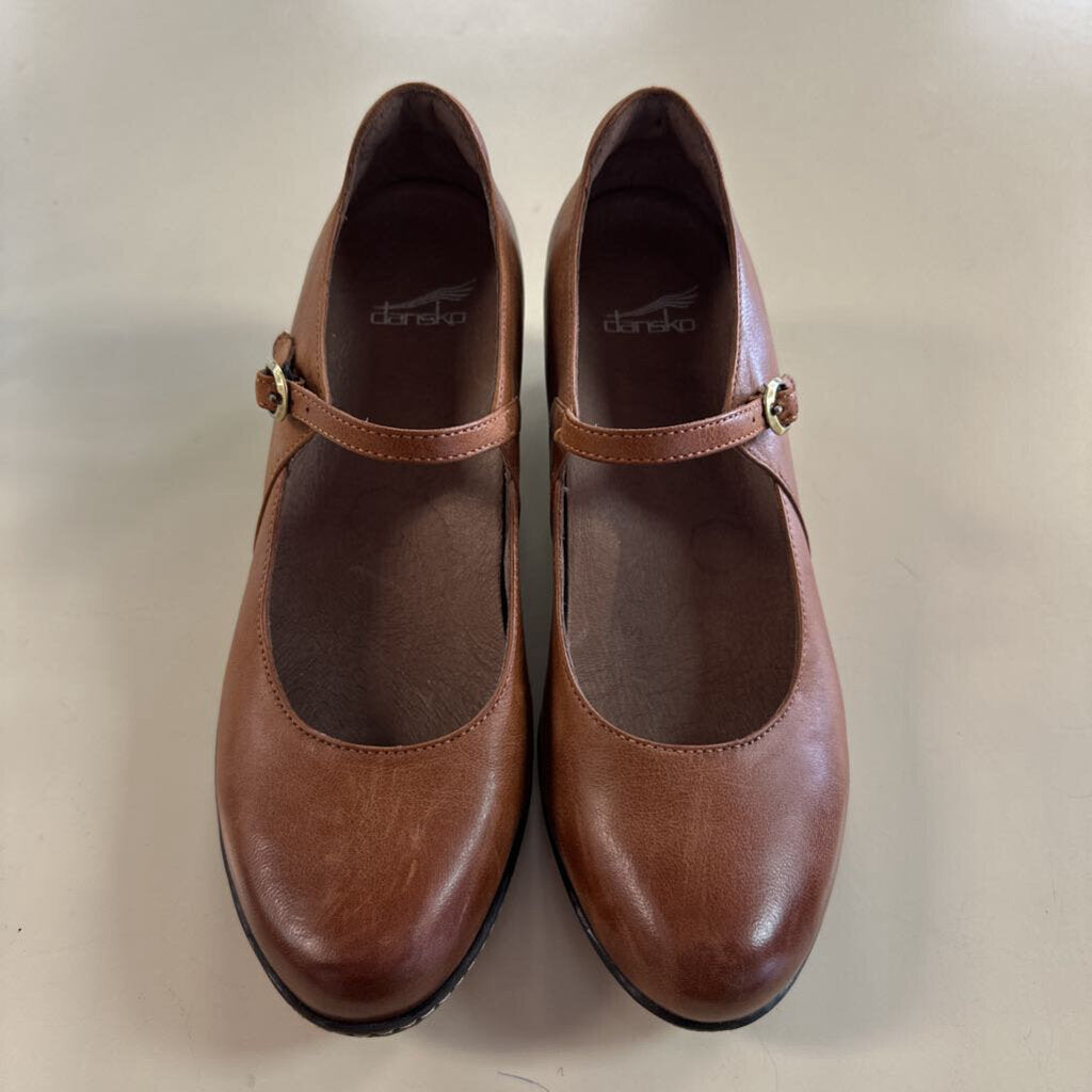 Dansko Brown Leather Loralie Mary Jane Shoes 38