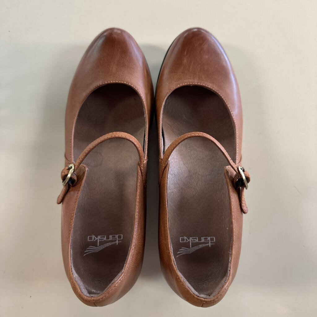 Dansko Brown Leather Loralie Mary Jane Shoes 38