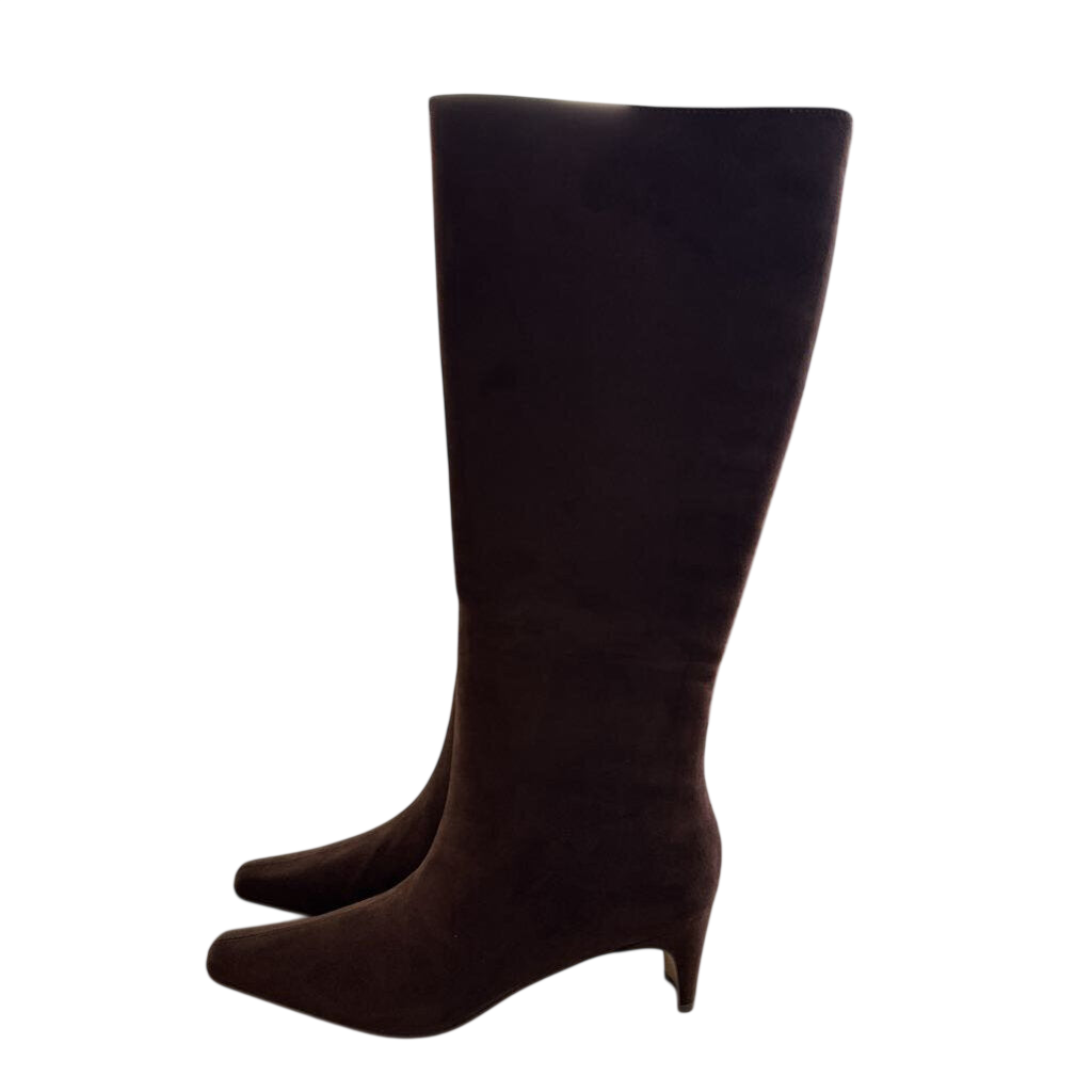 Loft Brown Suede Tall Squared Pointy Toe Boots 8