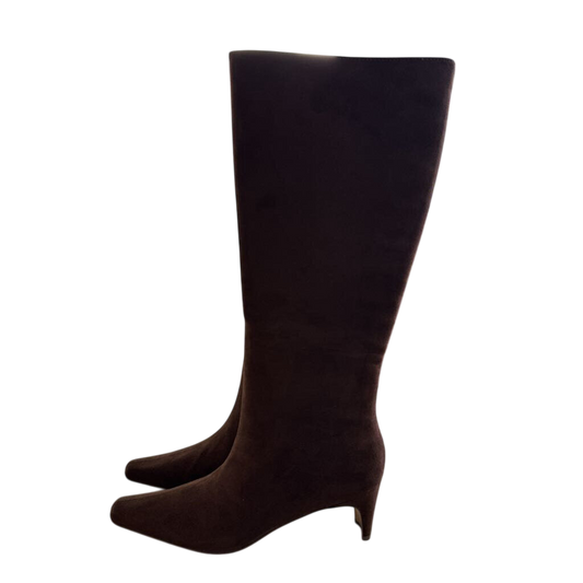 Loft Brown Suede Tall Squared Pointy Toe Boots 8
