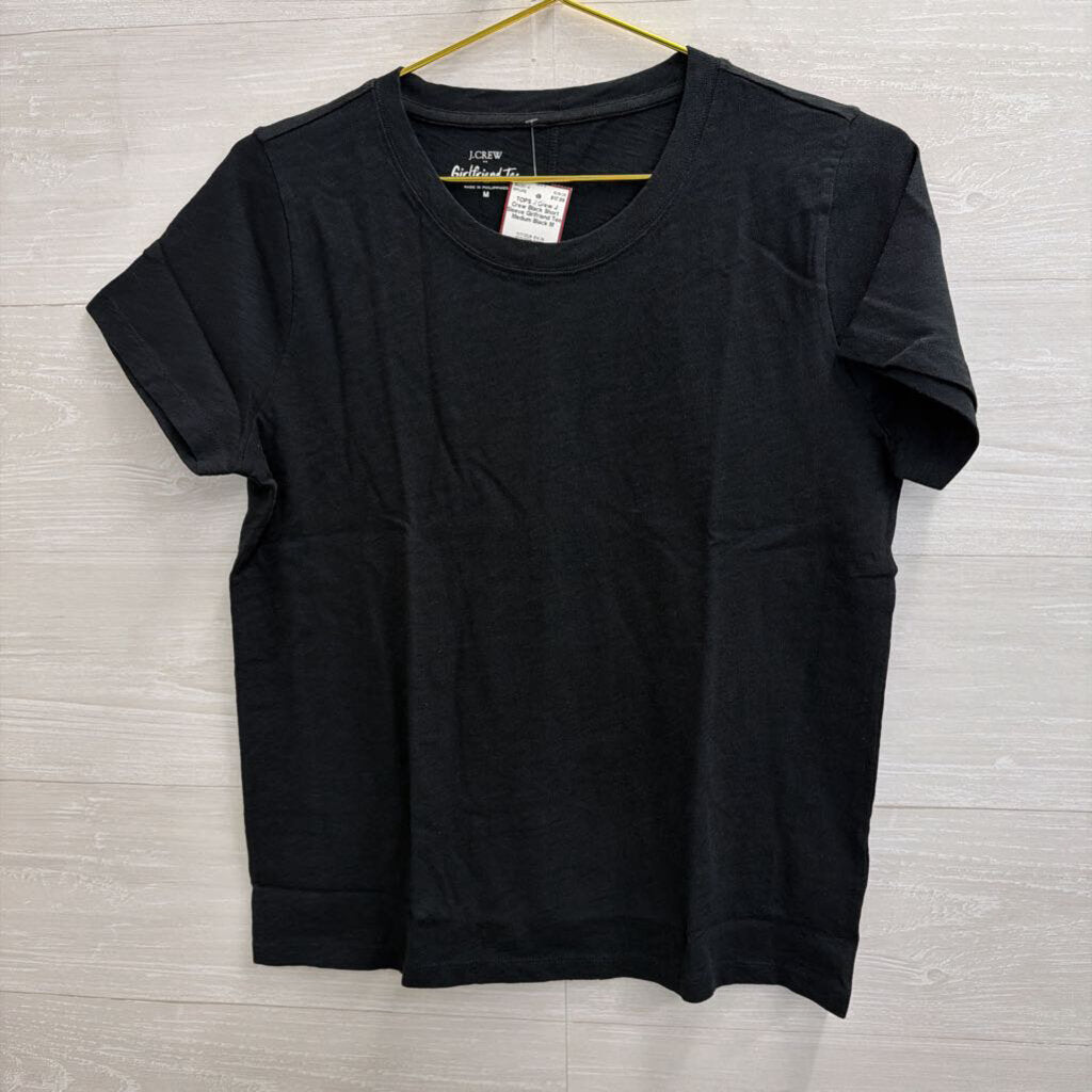 J Crew Black Short Sleeve Girlfriend Tee Medium