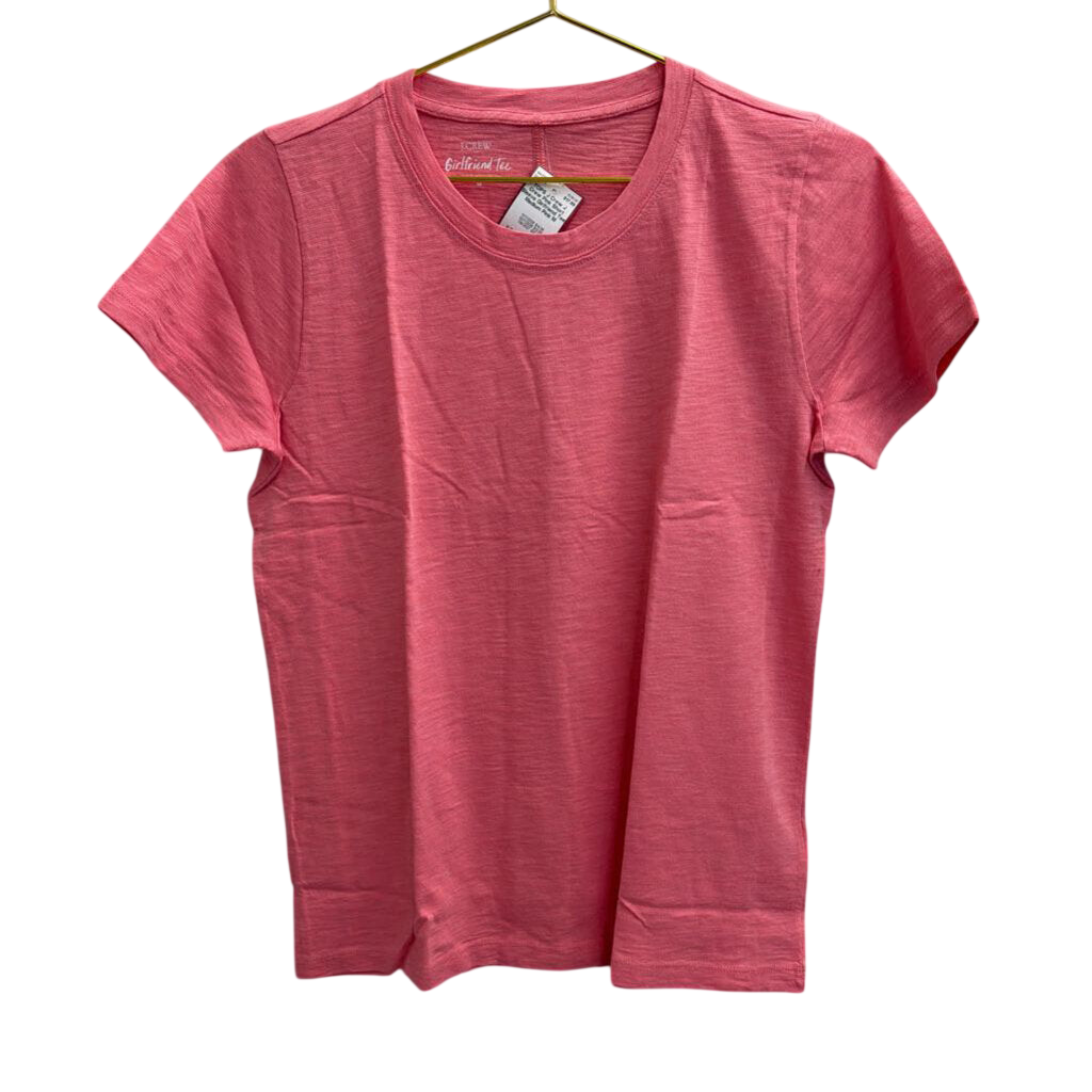 J Crew Pink Short Sleeve Girlfriend Tee Medium