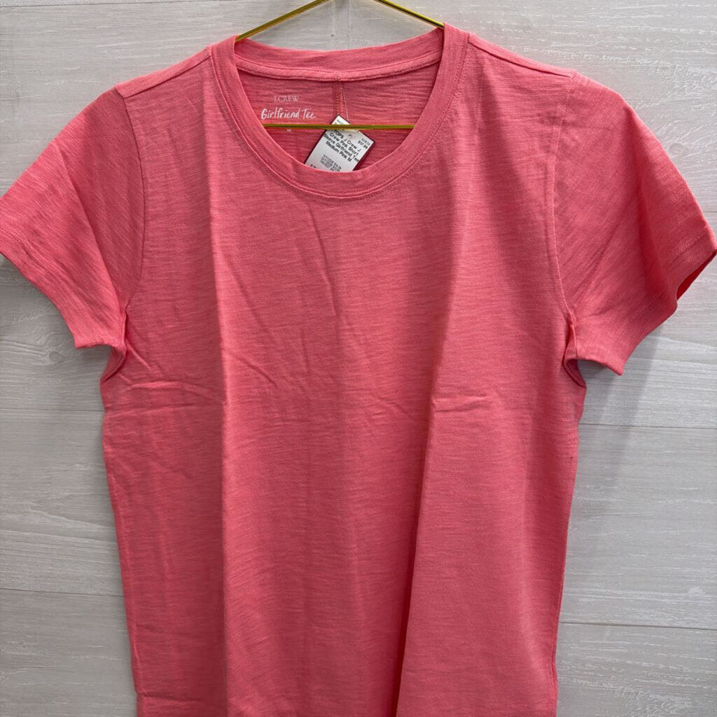J Crew Pink Short Sleeve Girlfriend Tee Medium
