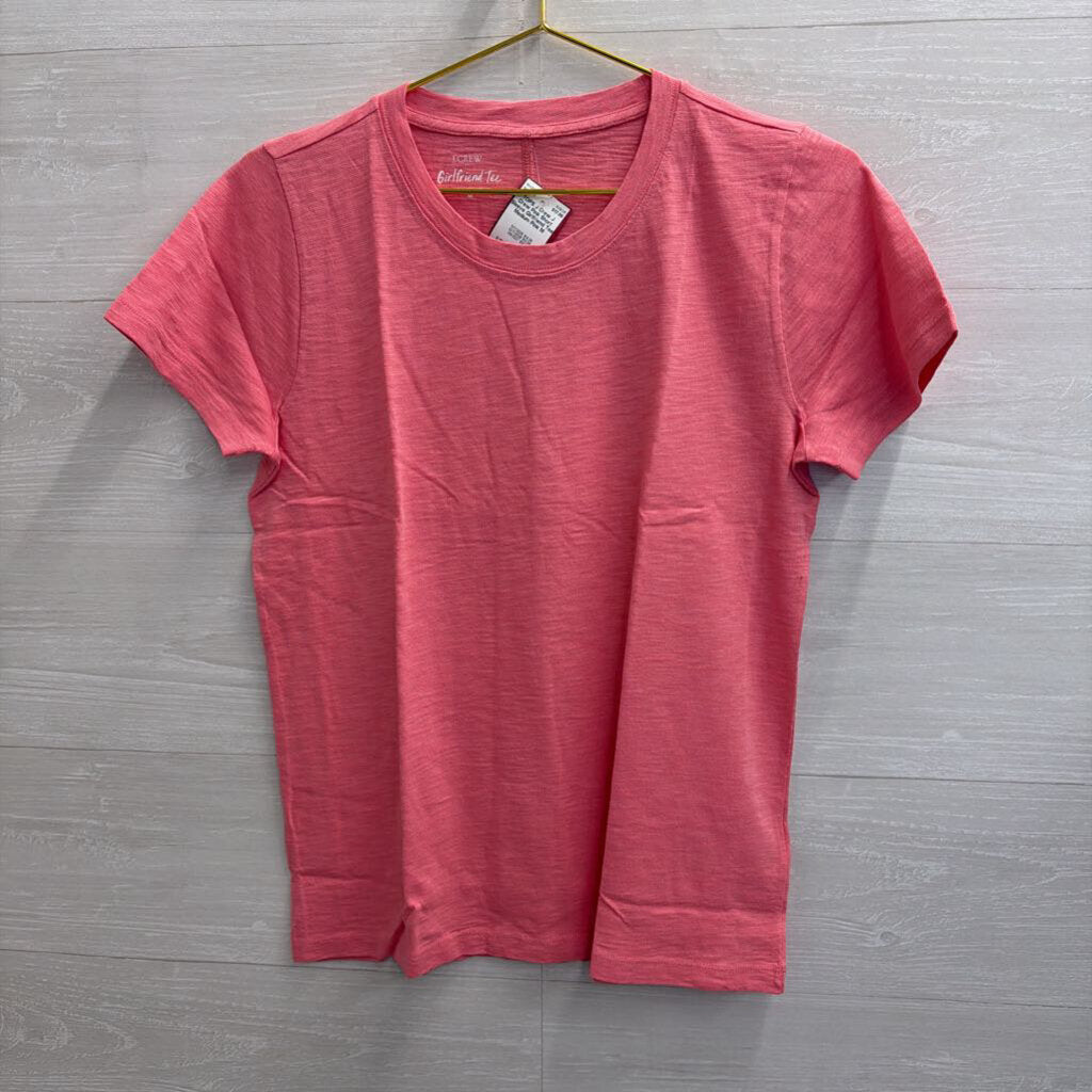 J Crew Pink Short Sleeve Girlfriend Tee Medium