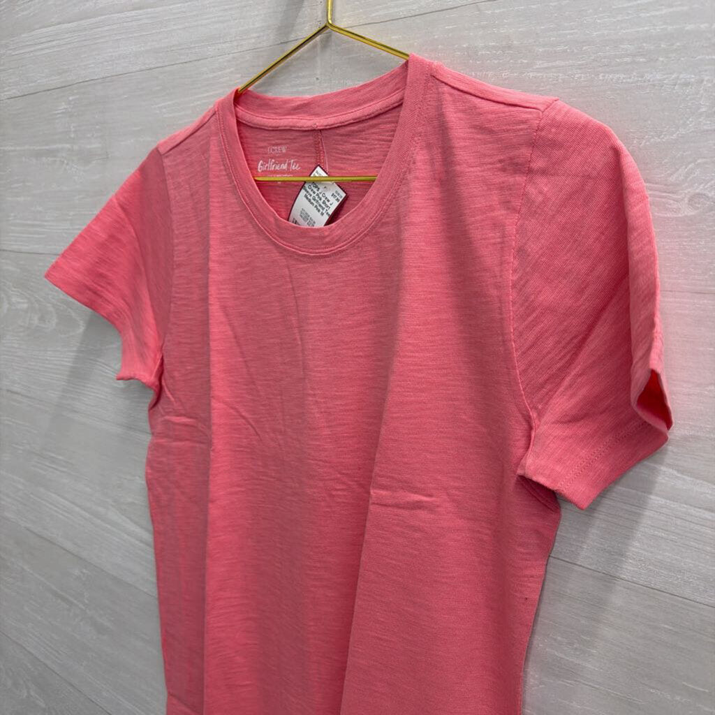 J Crew Pink Short Sleeve Girlfriend Tee Medium