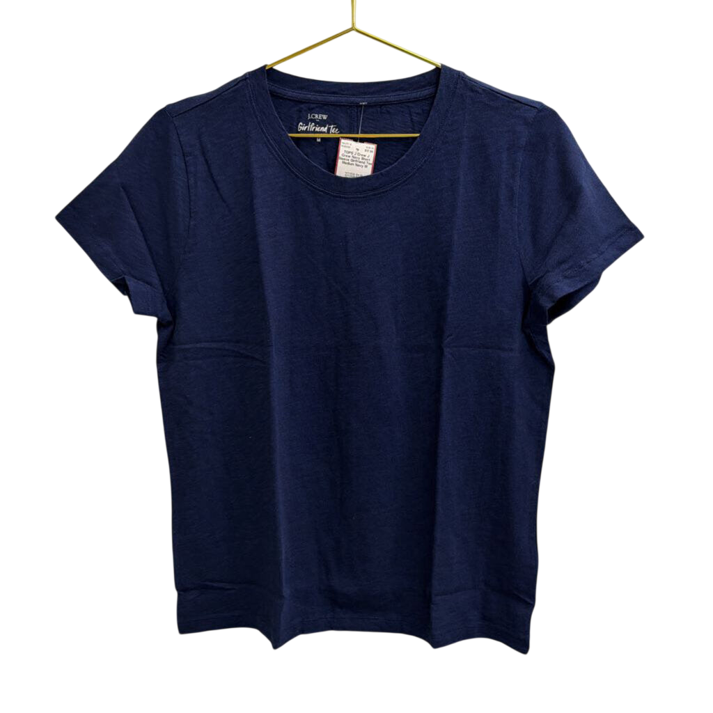J Crew Navy Short Sleeve Girlfriend Tee Medium
