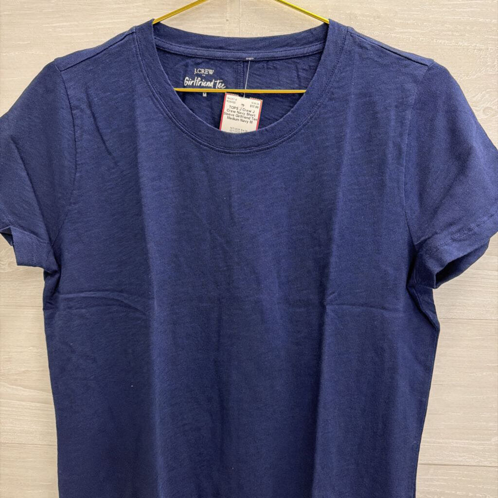 J Crew Navy Short Sleeve Girlfriend Tee Medium