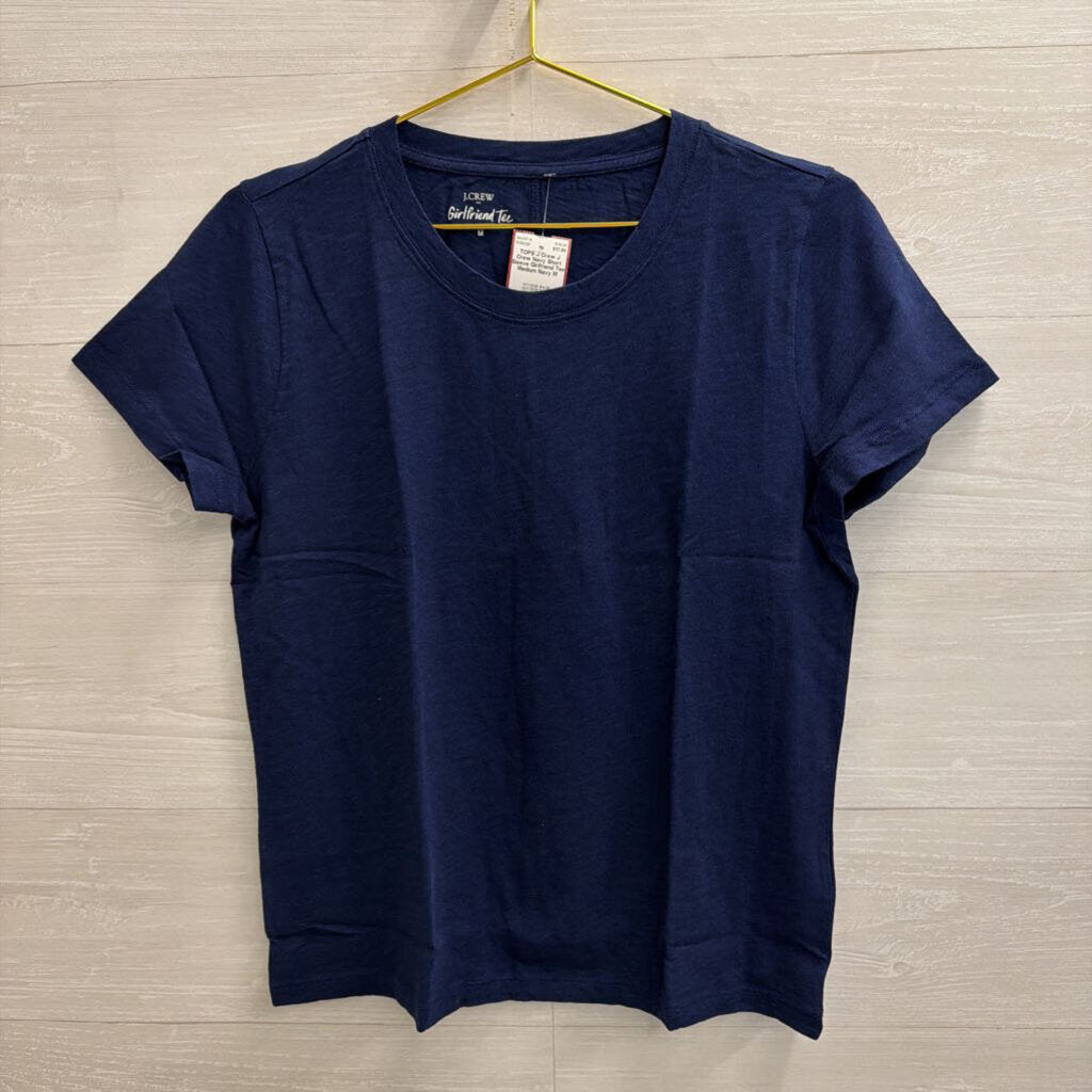 J Crew Navy Short Sleeve Girlfriend Tee Medium
