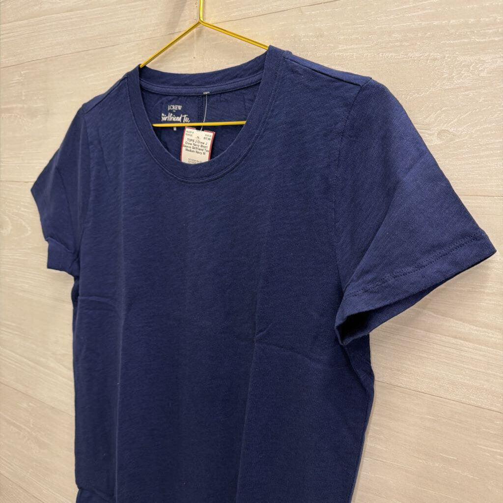 J Crew Navy Short Sleeve Girlfriend Tee Medium