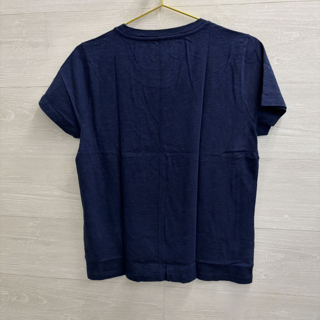 J Crew Navy Short Sleeve Girlfriend Tee Medium