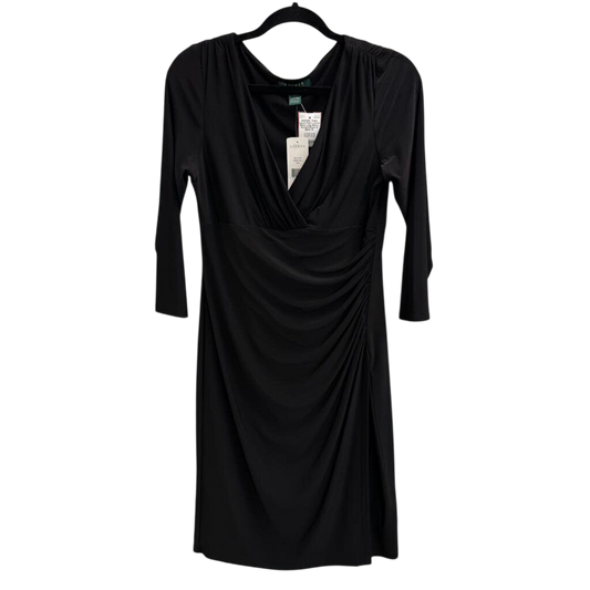 Ralph Lauren Black Long Sleeve Ruched Dress 10