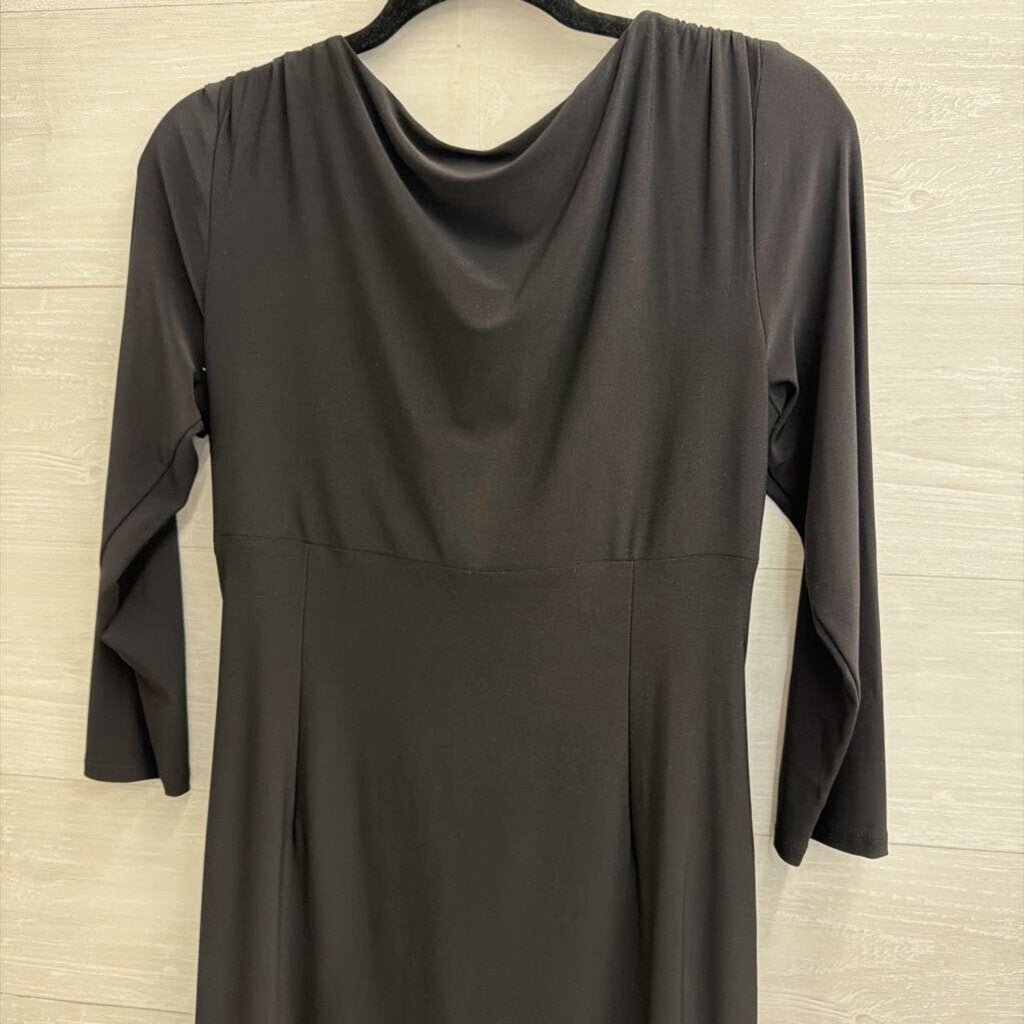 Ralph Lauren Black Long Sleeve Ruched Dress 10