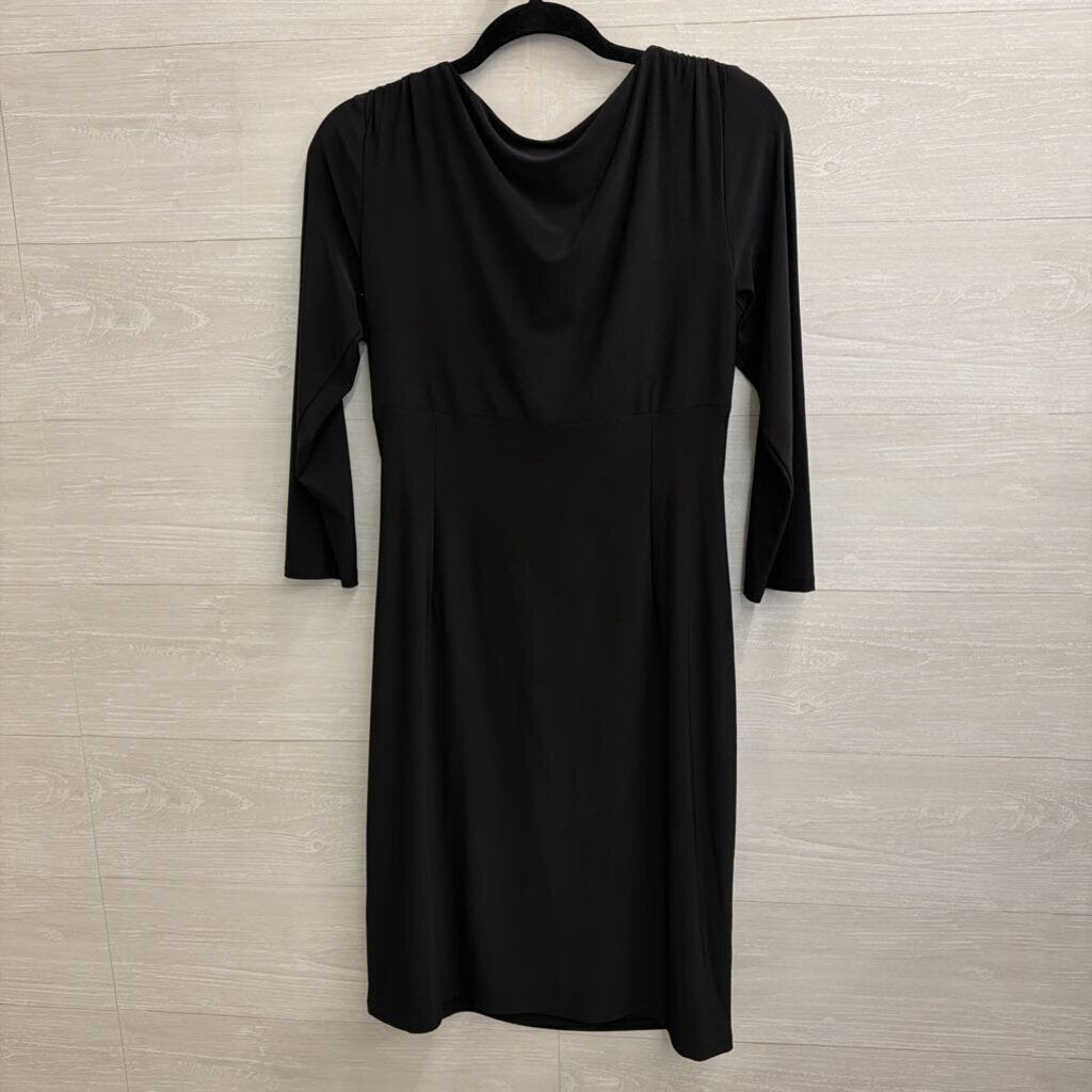 Ralph Lauren Black Long Sleeve Ruched Dress 10