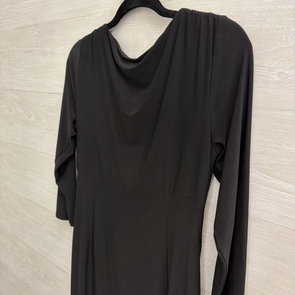 Ralph Lauren Black Long Sleeve Ruched Dress 10