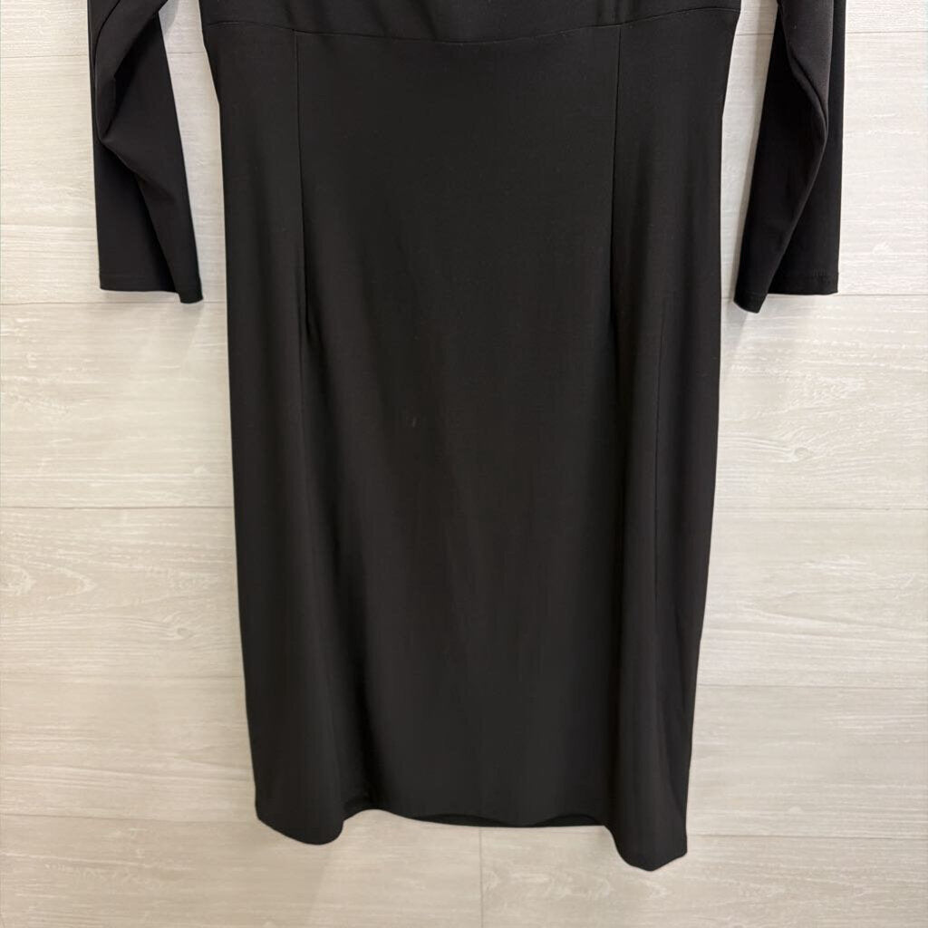 Ralph Lauren Black Long Sleeve Ruched Dress 10