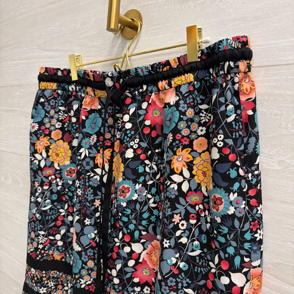 Loft Black/ Multi Print Skirt Large