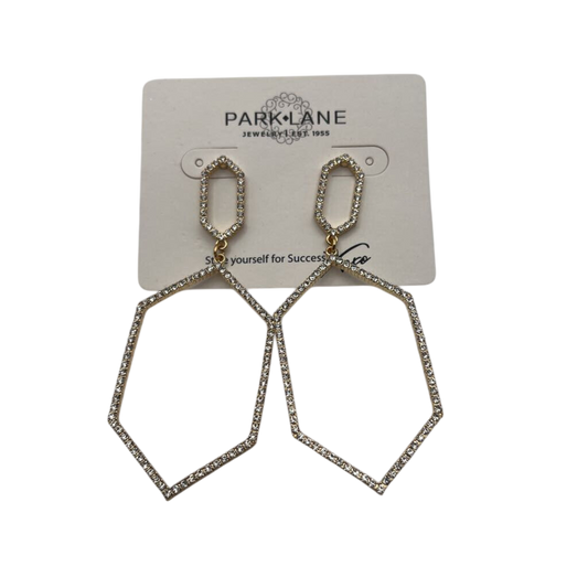 Park Lane Gold/ Rhinestone Drop Statement Earrings