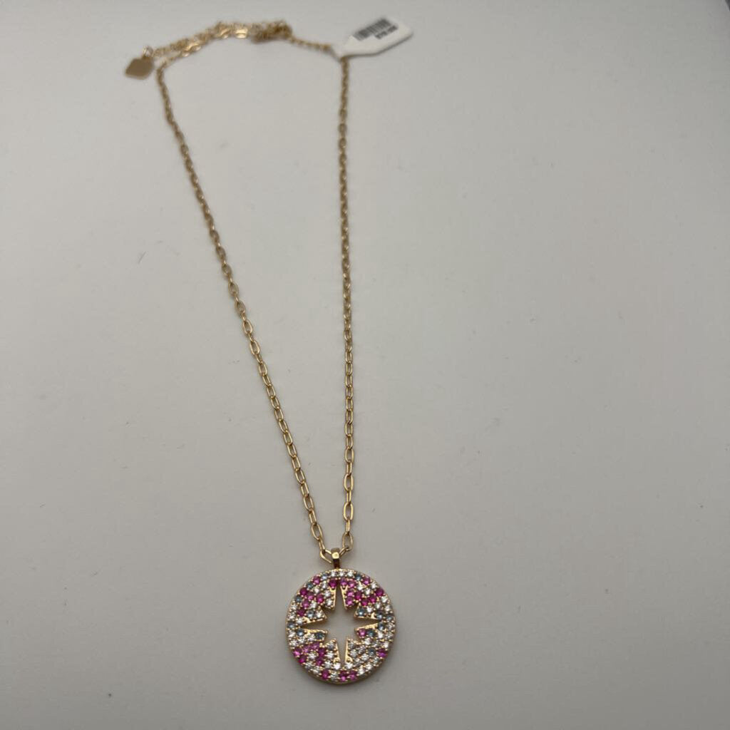 Park Lane Gold/ Multi Sparkle Stone Pendant Necklace