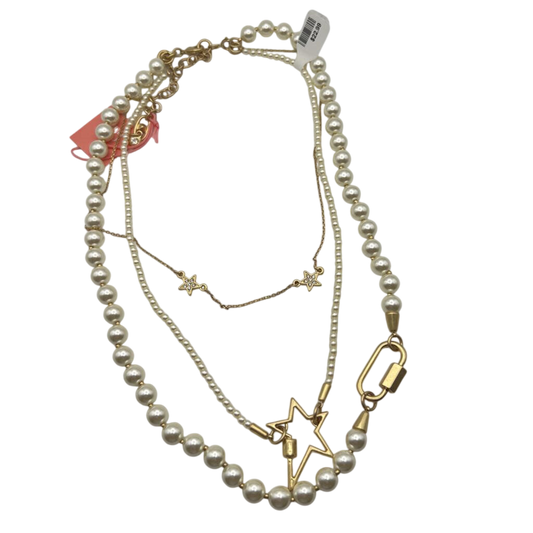 Gold/ Pearl Multi Strand Layered Necklace