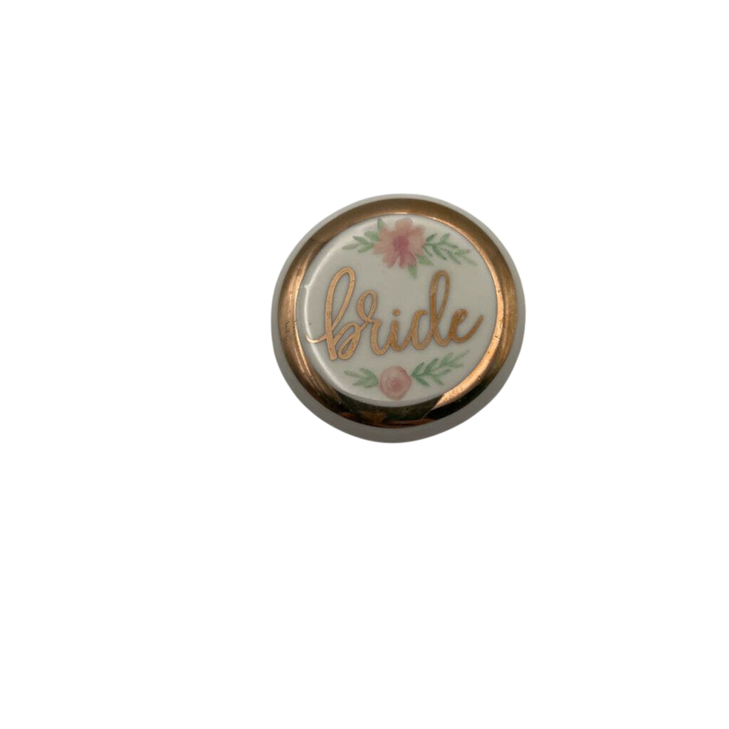 White/ Gold Bride Pin
