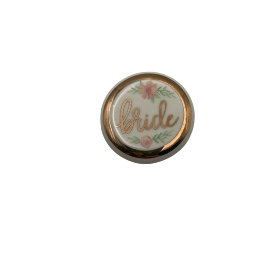 White/ Gold Bride Pin