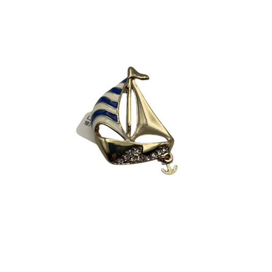 Gold Sailboat Brooch