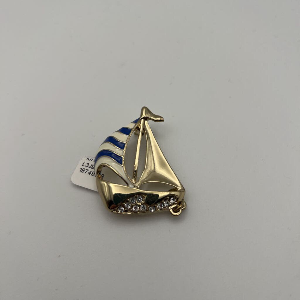 Gold Sailboat Brooch
