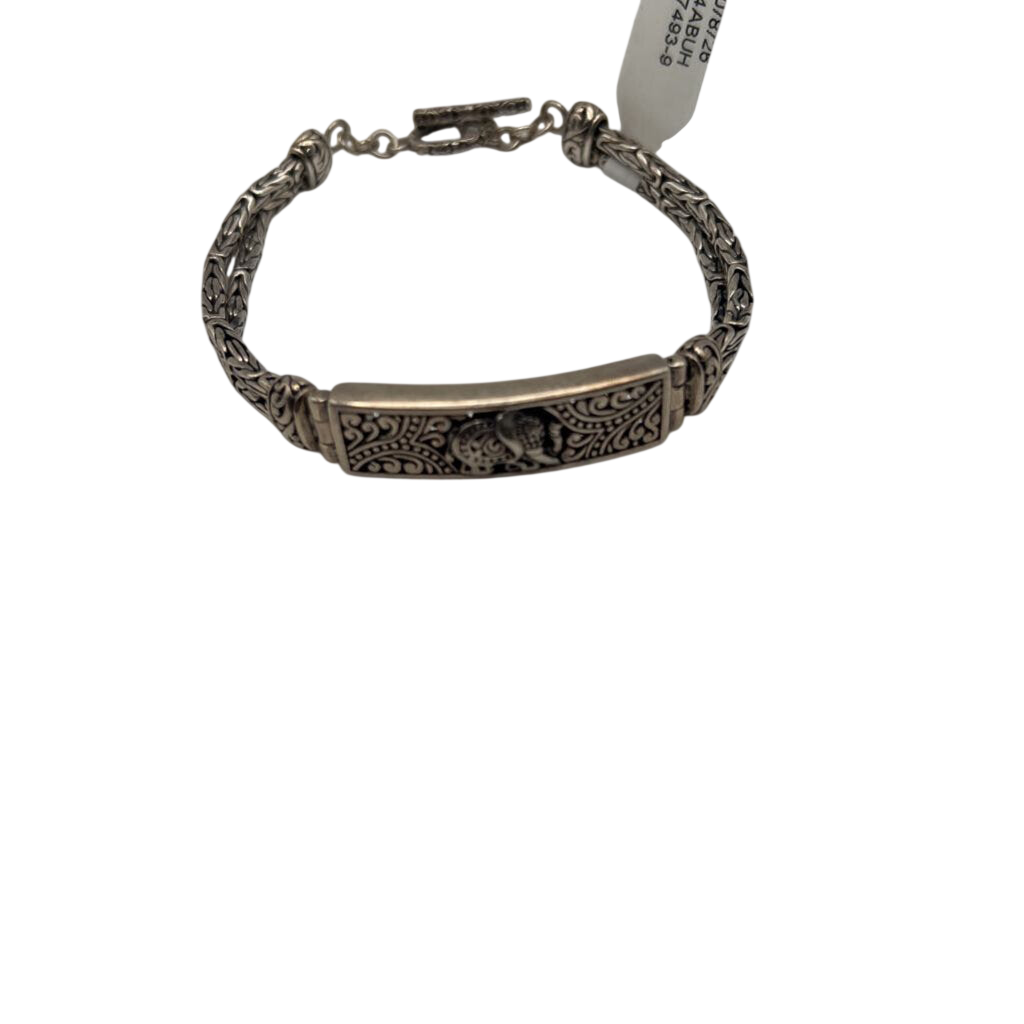 Sterling Silver Elephant Toggle Latch Bracelet