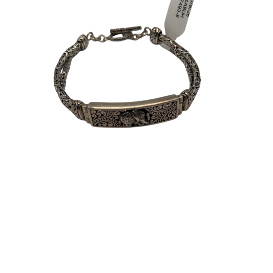 Sterling Silver Elephant Toggle Latch Bracelet
