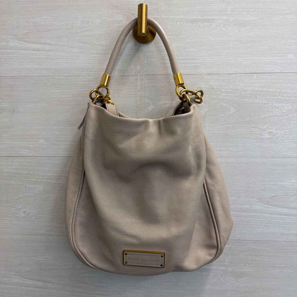 Marc by Marc Jacobs Light Taupe Pebbled Leather Hobo Bag