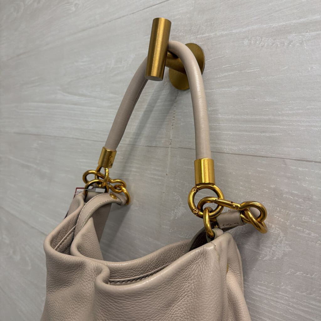 Marc by Marc Jacobs Light Taupe Pebbled Leather Hobo Bag