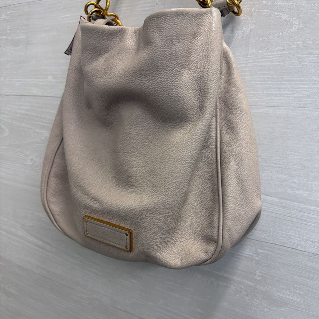 Marc by Marc Jacobs Light Taupe Pebbled Leather Hobo Bag
