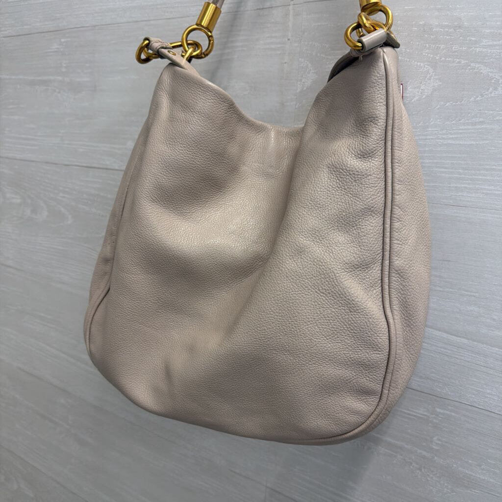 Marc by Marc Jacobs Light Taupe Pebbled Leather Hobo Bag