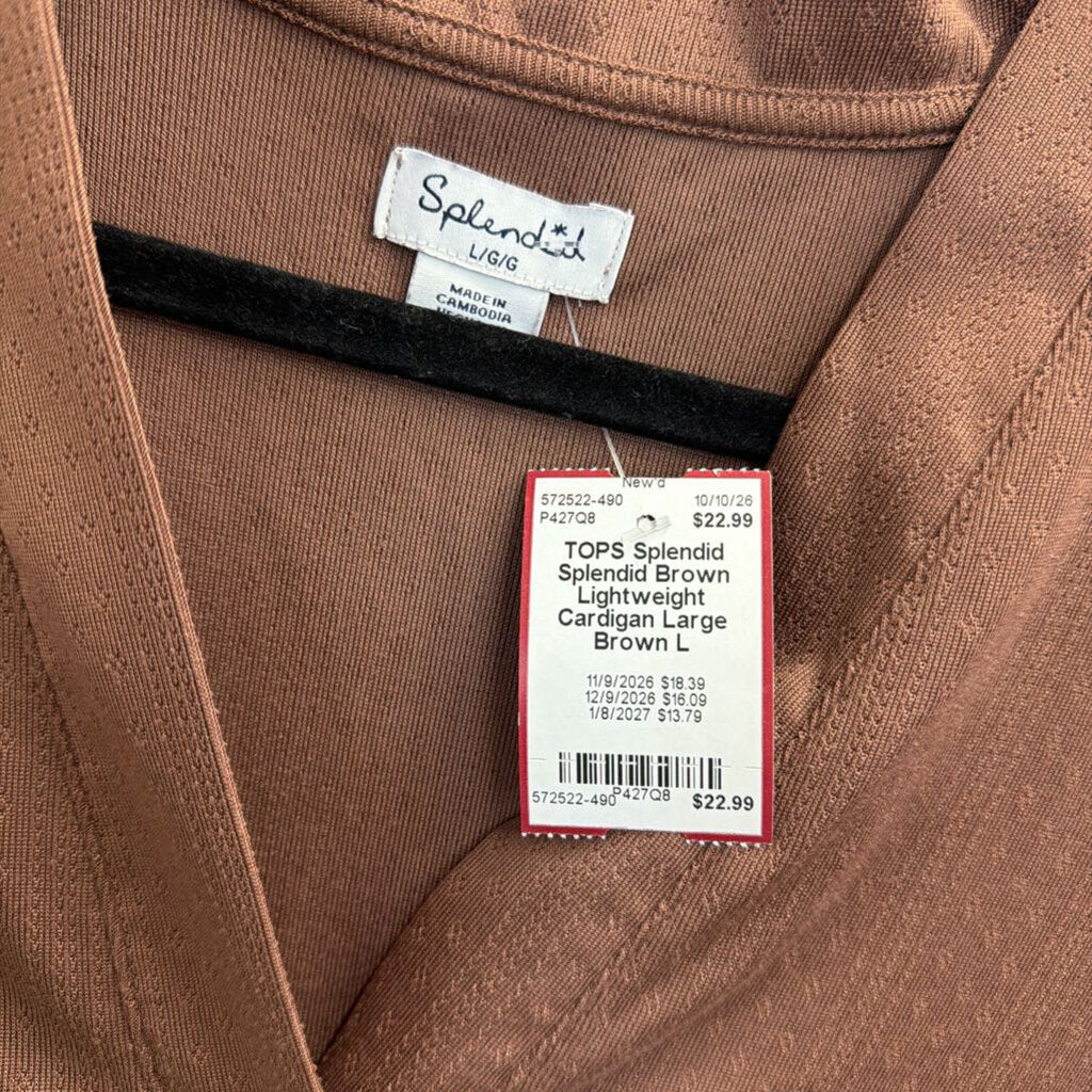 Splendid Brown Lightweight Cardigan Large