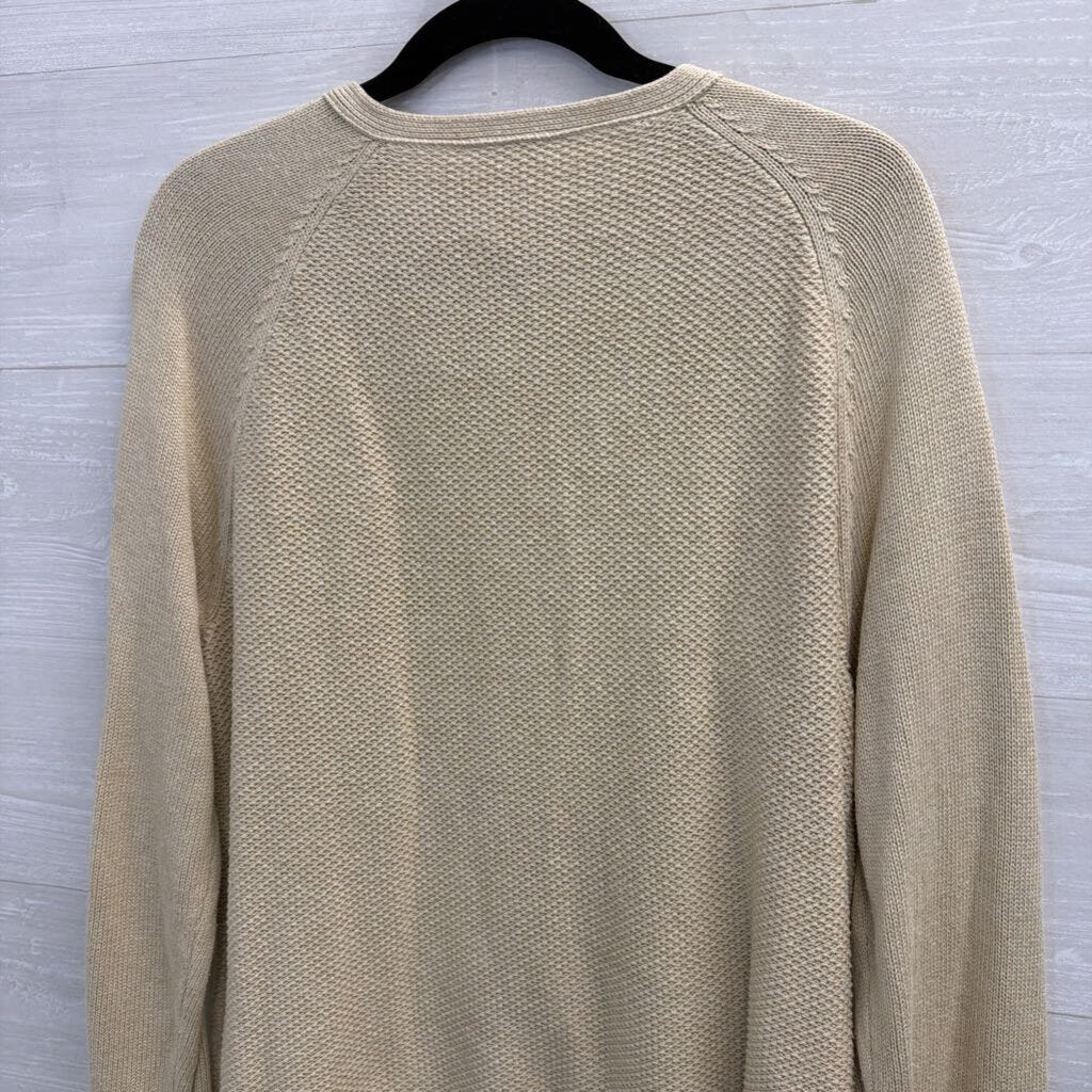 J. Jill Beige Textured Zippered Sweater Large