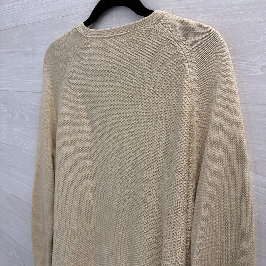 J. Jill Beige Textured Zippered Sweater Large