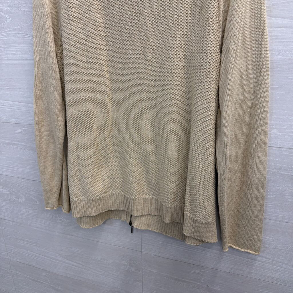 J. Jill Beige Textured Zippered Sweater Large