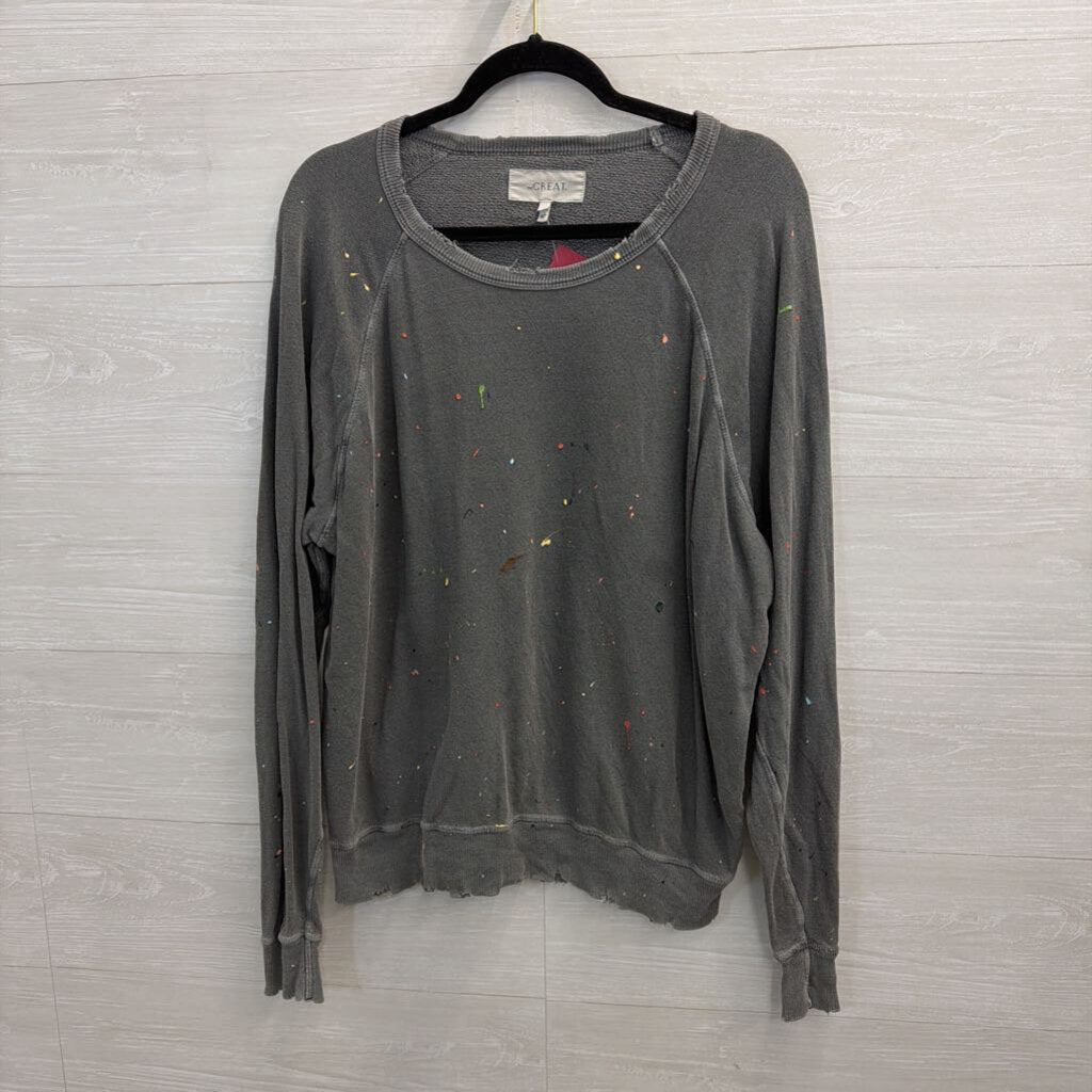 The Great Gray Paint-Splattered Crewneck Sweatshirt 1